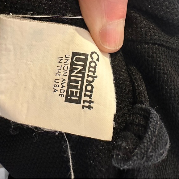 Vintage Carhartt Canvas Hooded Coat Dekalb Logo Lined Black Field Barn Jacket XL - Picture 11 of 11